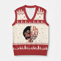 I Am Black History V-Neck Knit Sweater Vest African American Pride - Wonder Print Shop