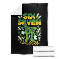 67 Italian Brainrot St Patricks Day Throw Blanket Funny Six Seven Leprechaun Playing Baseball Meme