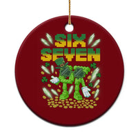 67 Italian Brainrot St Patricks Day Ceramic Ornament Funny Six Seven Leprechaun Playing Baseball Meme