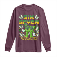 67 Italian Brainrot St Patricks Day Long Sleeve Shirt Funny Six Seven Leprechaun Playing Baseball Meme