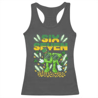 67 Italian Brainrot St Patricks Day Racerback Tank Top Funny Six Seven Leprechaun Playing Baseball Meme