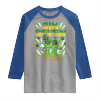 67 Italian Brainrot St Patricks Day Raglan Shirt Funny Six Seven Leprechaun Playing Baseball Meme
