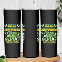 67 Italian Brainrot St Patricks Day Skinny Tumbler Funny Six Seven Leprechaun Playing Baseball Meme
