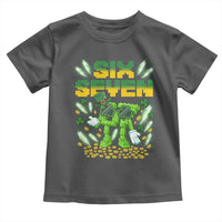 67 Italian Brainrot St Patricks Day Toddler T Shirt Funny Six Seven Leprechaun Playing Baseball Meme