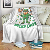 67 Basketball St Patricks Day Throw Blanket Funny Six Seven Leprechaun Meme