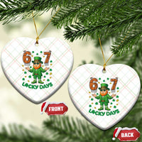 67 Basketball St Patricks Day Ceramic Ornament Funny Six Seven Leprechaun Meme