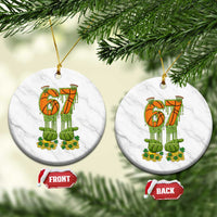 67 Basketball St Patricks Day Ceramic Ornament Funny Six Seven Gen Alpha Meme Drip