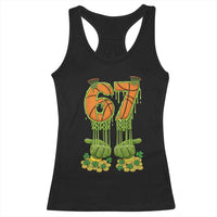 67 Basketball St Patricks Day Racerback Tank Top Funny Six Seven Gen Alpha Meme Drip