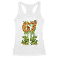 67 Basketball St Patricks Day Racerback Tank Top Funny Six Seven Gen Alpha Meme Drip