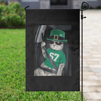 67 Cat St Patricks Day Garden Flag Funny Cat Driver Leprechaun Meme