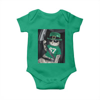 67 Cat St Patricks Day Baby Onesie Funny Cat Driver Leprechaun Meme
