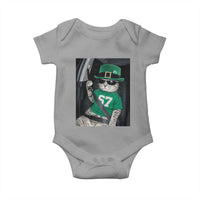 67 Cat St Patricks Day Baby Onesie Funny Cat Driver Leprechaun Meme