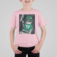 67 Cat St Patricks Day T Shirt For Kid Funny Cat Driver Leprechaun Meme