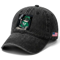 67 Cat St Patricks Day Washed Cotton Baseball Cap Funny Cat Driver Leprechaun Meme