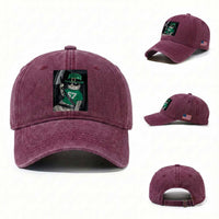 67 Cat St Patricks Day Washed Cotton Baseball Cap Funny Cat Driver Leprechaun Meme