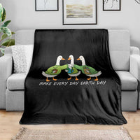 Funny Earth Day Throw Blanket Silly Goose Make Earth Day Every Day
