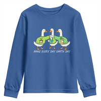 Funny Earth Day Youth Sweatshirt Silly Goose Make Earth Day Every Day