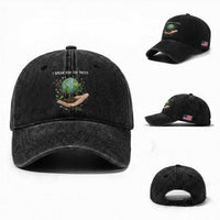 I Speak For The Trees Washed Cotton Baseball Cap Earth Day Awareness