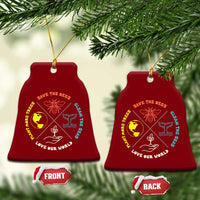 Earth Day Awareness Ceramic Ornament Save The Bees Plant More Trees Clean The Seas Titties