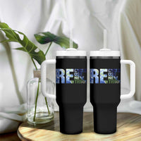 Earth Day Tumbler With Handle Recycle Reuse Renew Rethink
