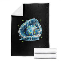 Earth Day Throw Blanket Funny Baseball Ice Cream Drip Glove Eco Friendly