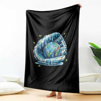 Earth Day Throw Blanket Funny Baseball Ice Cream Drip Glove Eco Friendly