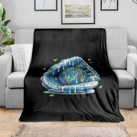 Earth Day Throw Blanket Funny Baseball Ice Cream Drip Glove Eco Friendly