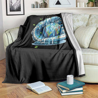 Earth Day Throw Blanket Funny Baseball Ice Cream Drip Glove Eco Friendly