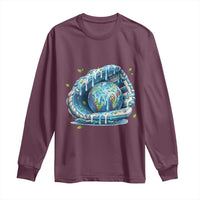Earth Day Long Sleeve Shirt Funny Baseball Ice Cream Drip Glove Eco Friendly