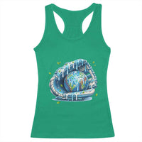 Earth Day Racerback Tank Top Funny Baseball Ice Cream Drip Glove Eco Friendly