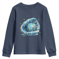 Earth Day Youth Sweatshirt Funny Baseball Ice Cream Drip Glove Eco Friendly