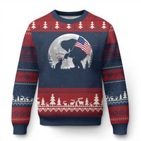 Bigfoot Boop Cat Moon Ugly Christmas Sweater Funny Sasquatch Meme 4th of July