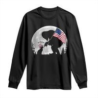 Bigfoot Boop Cat Moon Long Sleeve Shirt Funny Sasquatch Meme 4th of July