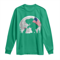 Bigfoot Boop Cat Moon Long Sleeve Shirt Funny Sasquatch Meme 4th of July