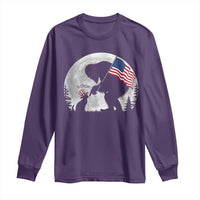 Bigfoot Boop Cat Moon Long Sleeve Shirt Funny Sasquatch Meme 4th of July