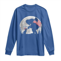 Bigfoot Boop Cat Moon Long Sleeve Shirt Funny Sasquatch Meme 4th of July