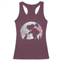 Bigfoot Boop Cat Moon Racerback Tank Top Funny Sasquatch Meme 4th of July