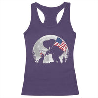 Bigfoot Boop Cat Moon Racerback Tank Top Funny Sasquatch Meme 4th of July