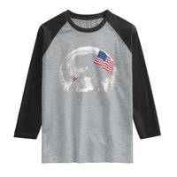 Bigfoot Boop Cat Moon Raglan Shirt Funny Sasquatch Meme 4th of July