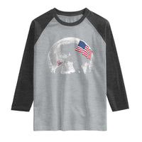 Bigfoot Boop Cat Moon Raglan Shirt Funny Sasquatch Meme 4th of July