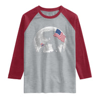 Bigfoot Boop Cat Moon Raglan Shirt Funny Sasquatch Meme 4th of July