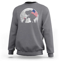 Bigfoot Boop Cat Moon Sweatshirt Funny Sasquatch Meme 4th of July