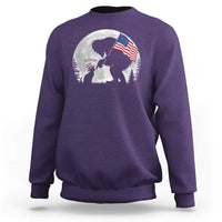 Bigfoot Boop Cat Moon Sweatshirt Funny Sasquatch Meme 4th of July