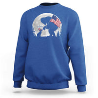 Bigfoot Boop Cat Moon Sweatshirt Funny Sasquatch Meme 4th of July