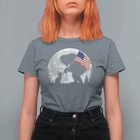 Bigfoot Boop Cat Moon T Shirt For Women Funny Sasquatch Meme 4th of July