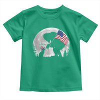 Bigfoot Boop Cat Moon Toddler T Shirt Funny Sasquatch Meme 4th of July