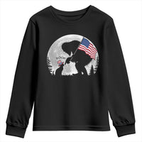 Bigfoot Boop Cat Moon Youth Sweatshirt Funny Sasquatch Meme 4th of July