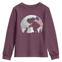 Bigfoot Boop Cat Moon Youth Sweatshirt Funny Sasquatch Meme 4th of July