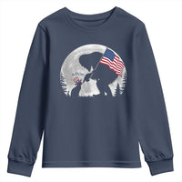 Bigfoot Boop Cat Moon Youth Sweatshirt Funny Sasquatch Meme 4th of July