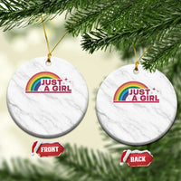Just A Girl LGBTQ Pride Month Ceramic Ornament
